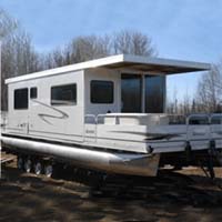 10' x 35' Day Boat Pontoon Houseboat w/ Trailer + Motor