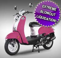 50cc Retro Pink Panther Scooter Moped - (Extreme Blowout!)