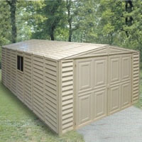 Duramax 10x18 Vinyl Storage Garage with Foundation & Windowinyl Storage Garage with Foundation & Window