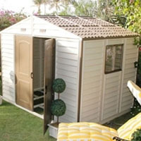 duramax 10.5 x 8 woodside outdoor vinyl storage shed with