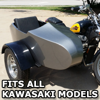 Kawasaki RocketTeer Old School Biker Side Car Motorcycle Sidecar Kit
