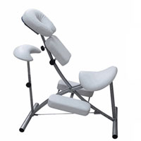 White Massage Chair with Knee and Arm Support for Spas