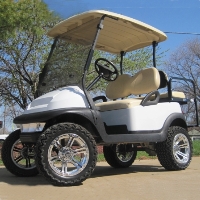 48V White Club Car Precedent Lifted Electric Golf Cart