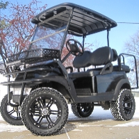 48V Black Club Car Precedent Lifted Electric Golf Cart