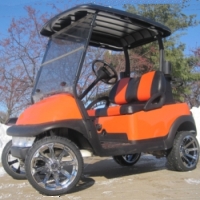 48V Burnt Orange Club Car Precedent Electric Golf Cart