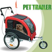 High Quality Red 2in1 Double Pet Bike Trailer and Stroller
