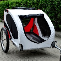 Brand New Deluxe Pet Dog Bike Trailer (White & Red & Black)