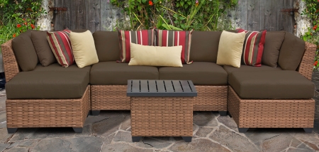 SaferWholesale 2015 Toscano 7 Piece Outdoor Wicker Patio Furniture Set