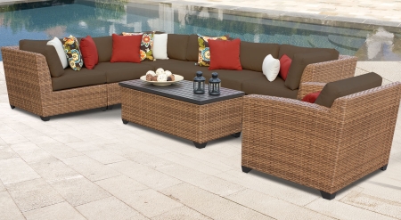 SaferWholesale 2015 Toscano 8 Piece Outdoor Wicker Patio Furniture Set
