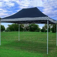 High Quality 10x15 Pop Up Canopy Party Tent Gazebo EZ Black Checker