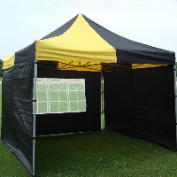 10x10 Yellow/Black EZ Pop Up Canopy Party Tent Gazebo