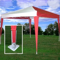 High Quality 10x10 Red/White Pop Up Canopy Party Tent EZ CS