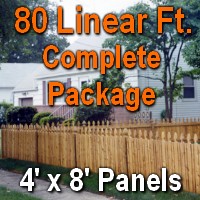 CEDAR SPACED PICKET WOOD FENCE GARFIELD STYLE 4' HIGH X 80 LINEAR FEET 