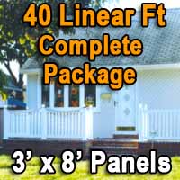 Brand New 40 Feet White PVC Deck Porch Railing Complete Package