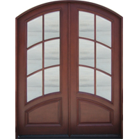 Solid Wood Mahogany 8' Light Arch Exterior Door Unit