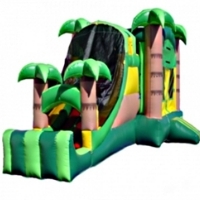 Commercial Grade Inflatable 3in1 Tropical Slide Combo Bouncy House