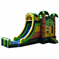 Commercial Grade Inflatable 3in1 Tropical Beach Slide Combo Bouncy House