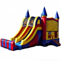 Commercial Grade Inflatable 3in1 Double Lane Slide Combo Bouncy House