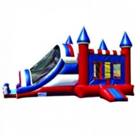 Commercial Grade Inflatable 3in1 Rainbow Castle Slide Combo Bouncy House