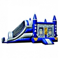Commercial Grade Inflatable 3in1 USA Rocket Slide Combo Bouncy House