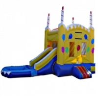 Commercial Grade Inflatable Birthday Cake Bouncy House with Pool