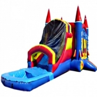 Commercial Grade Inflatable USA Rocket Water Combo Bouncy House