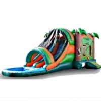 Commercial Grade Inflatable Tropical Water Combo Bouncy House