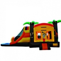 Commercial Grade Inflatable Jungle 3in1 Water Combo Bouncy House