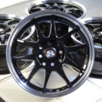 15 Inch Black Automotive Rims 15" Wheels - Set of 4