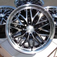 15 Inch Black Automotive Rims 15" Wheels - Set of 4