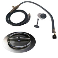 High Grade 18" SS Fire Pit Ring Burner Kit with Pan NG Connection Kit