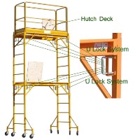 Brand New Heavy Duty 12' H Scaffold Rolling Tower with Hatch Deck & Guardrail