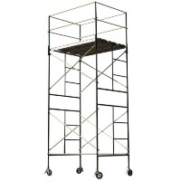 Brand New Heavy Duty 17' H Scaffold Rolling Tower with 2 Hatch Deck & Outrigger