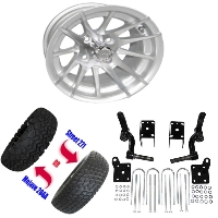 12" Wheel/Tire Combo Package with Lift Kit.  Fits EZGO TXT/Medalist 94-01.