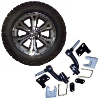14" Lifted Golf Cart Tire/Wheel Package Combo with Lift Kit.  Fits EZGO RXV (Gas) 08-Current.
