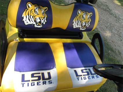 48V Custom NCAA LSU Tigers Club Car Precedent Lifted Electric Golf Cart ...