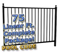 75 ft Complete Pool Code Residential Aluminum 54" High Fencing Package