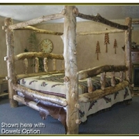 Brand New Classic Rustic Furniture Aspen Log Canopy Bed