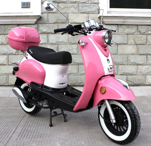 hot pink moped