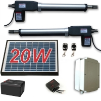 Solar Kit Swing Gate Opener for Dual Swing Gates Up to 16-Feet Long and 1200-Pounds