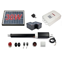 Solar Full Kit Swing Gate Opener for Single Swing Gates Up to 9-Feet Long and 650-Pounds