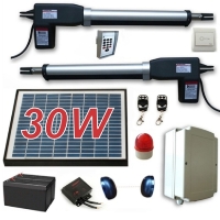 Solar Full Kit Swing Gate Opener for Dual Swing Gates Up to 16-Feet Long and 1200-Pounds