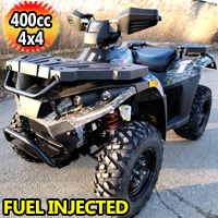 MSA 400 ATV 400cc Size Four Wheeler 4 x 4 Four Wheel 352cc Engine Drive w/ 25" AT Tires & Black Rims - MSA 400-CAMO