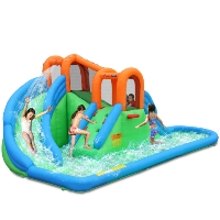 Double Inflatable Water Slide with Splash Pool