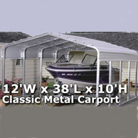 12'W x 29'L x 10'H Classic Metal Carport