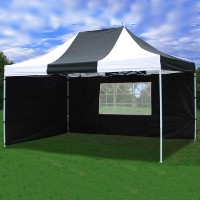10' x 15' Easy Pop Up Black & White Party Tent