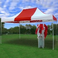 Heavy Duty 10' x 15' Red & White Pop Up Party Tent