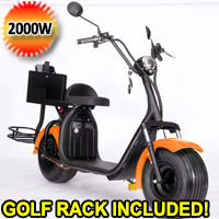 2000W Electric Fat Tire 60V Scooter Moped Bike w/ Golf Rack Like CityCoco Bike - CT-2G
