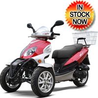 50cc Super Trike Scooter Gas Moped Fully Automatic with 12" Wheels
