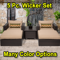 Premium 5 Piece Outdoor Wicker Patio Furniture Set